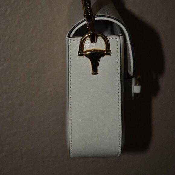 NWOT $3550 Gucci Cream Leather Horsebit 1955 Crossbody Shoulder Handbag 2 Straps - Picture 6 of 14